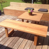 Bænk til haven. Fremstillet i bankarai træ. En god siddeplads