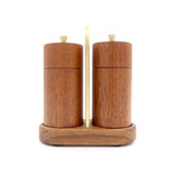 Smukke salt og peber kværne i mahogni med holder i messing