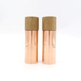 Elegant salt- og peberkværn i røget eg og kobber